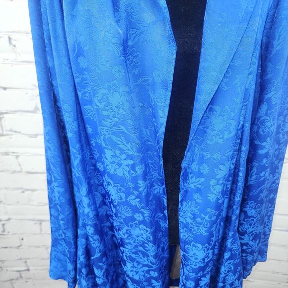 Torrid Floral Jacquard Trench Jacket Coat Womens Plus 2X Blue Elegant Holiday - Picture 6 of 12